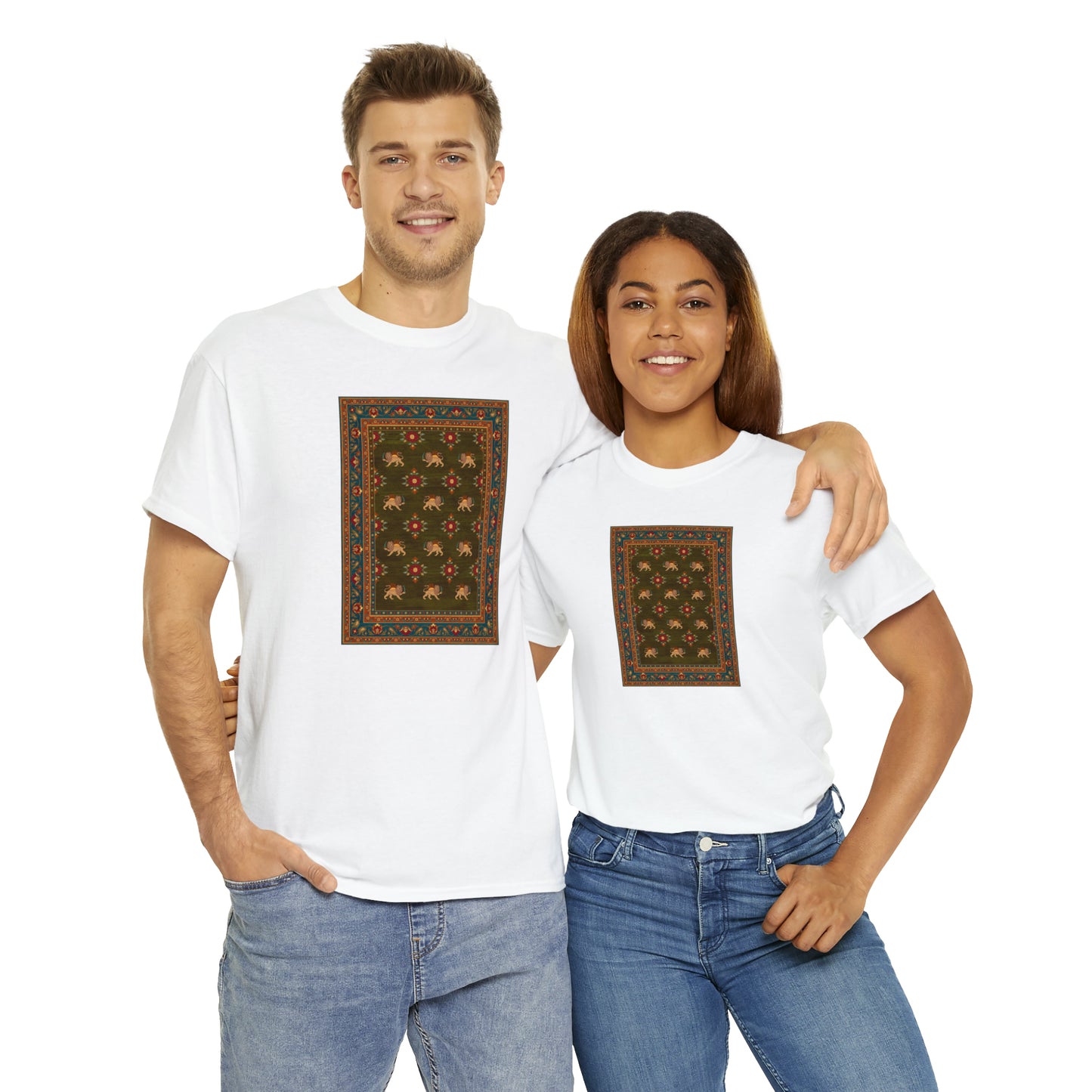 Unisex-T-Shirt aus schwerer Baumwolle – Der Löwe und die Sonne II