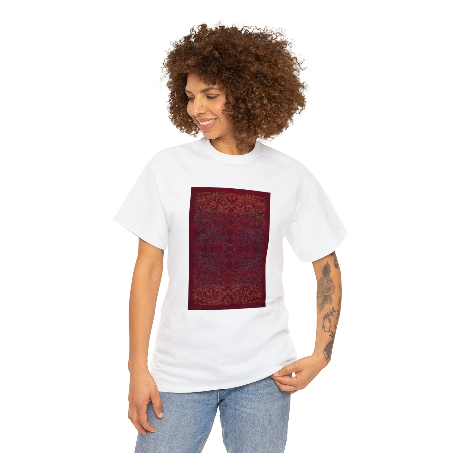 Unisex-T-Shirt aus schwerer Baumwolle – Lichtstrahlen auf Reisfeldern (Herbst)