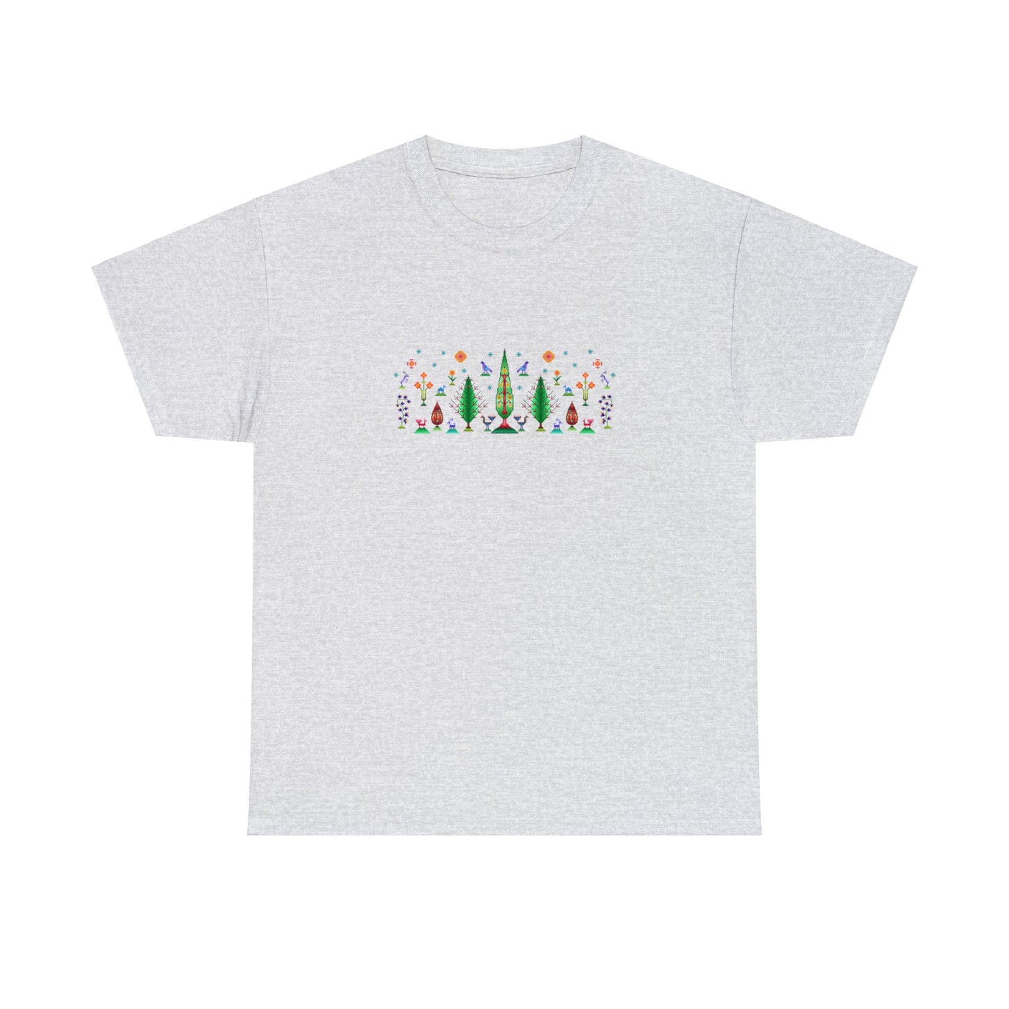 Unisex Heavy Cotton Tee - Rainbow pixel art, Gabbeh style III