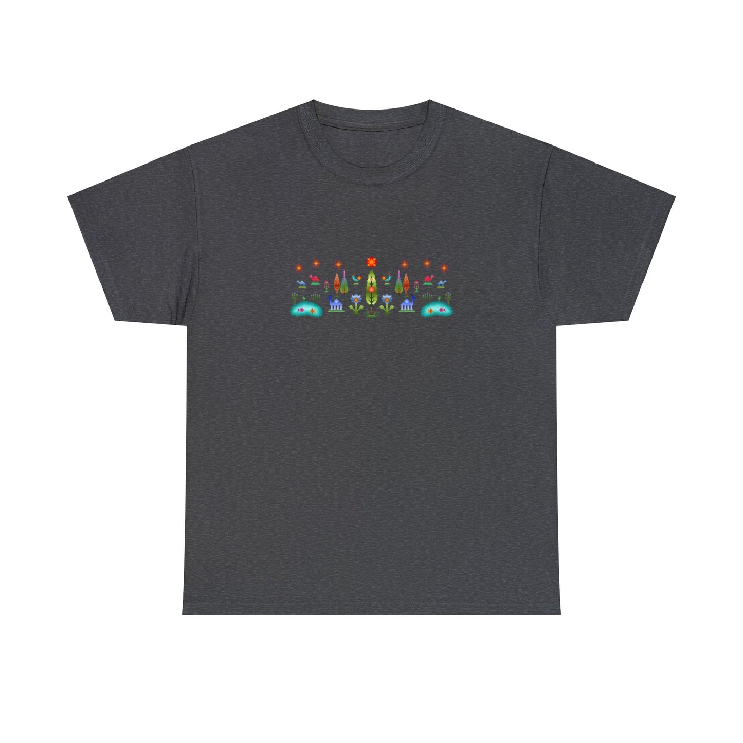 Unisex Heavy Cotton Tee - Rainbow pixel art, Gabbeh style IV