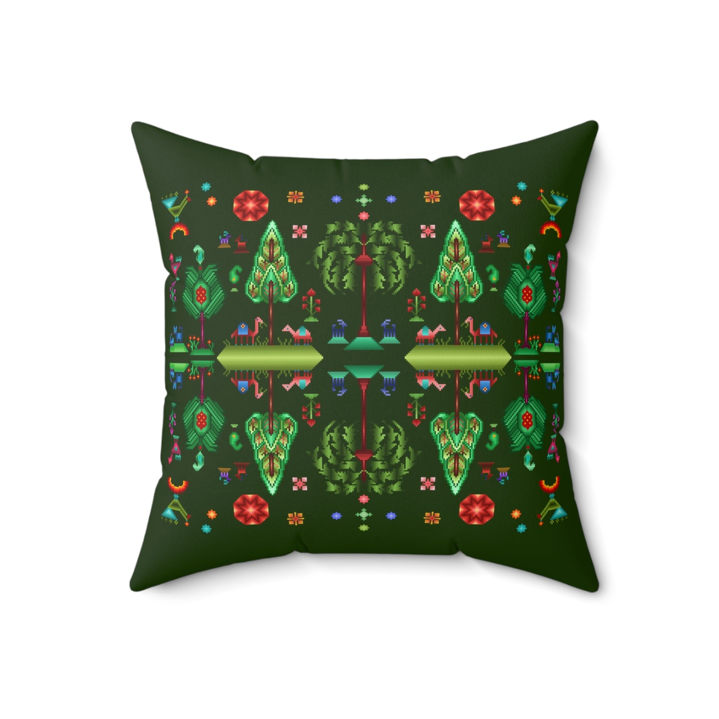 Square Pillow - Rainbow Pixel Art, Gabbeh Style I