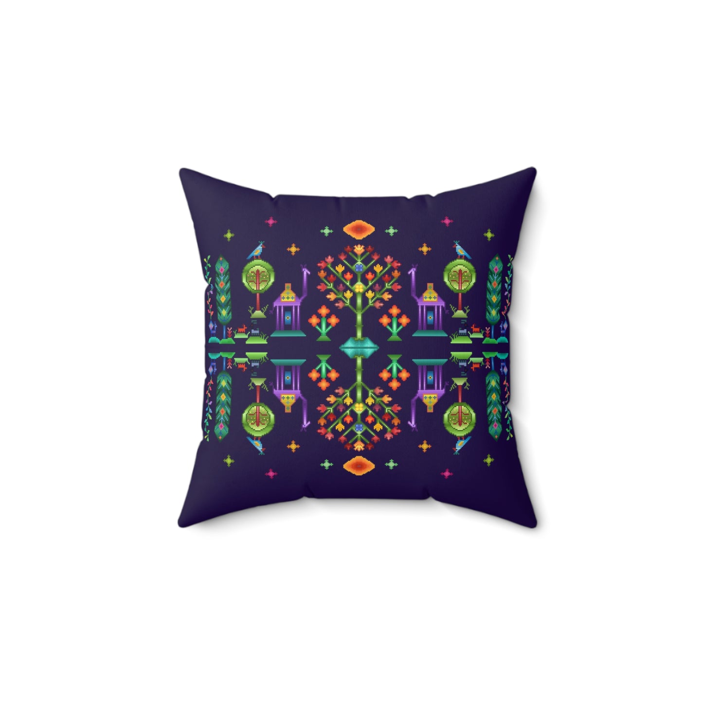 Square Pillow - Rainbow Pixel Art, Gabbeh Style II