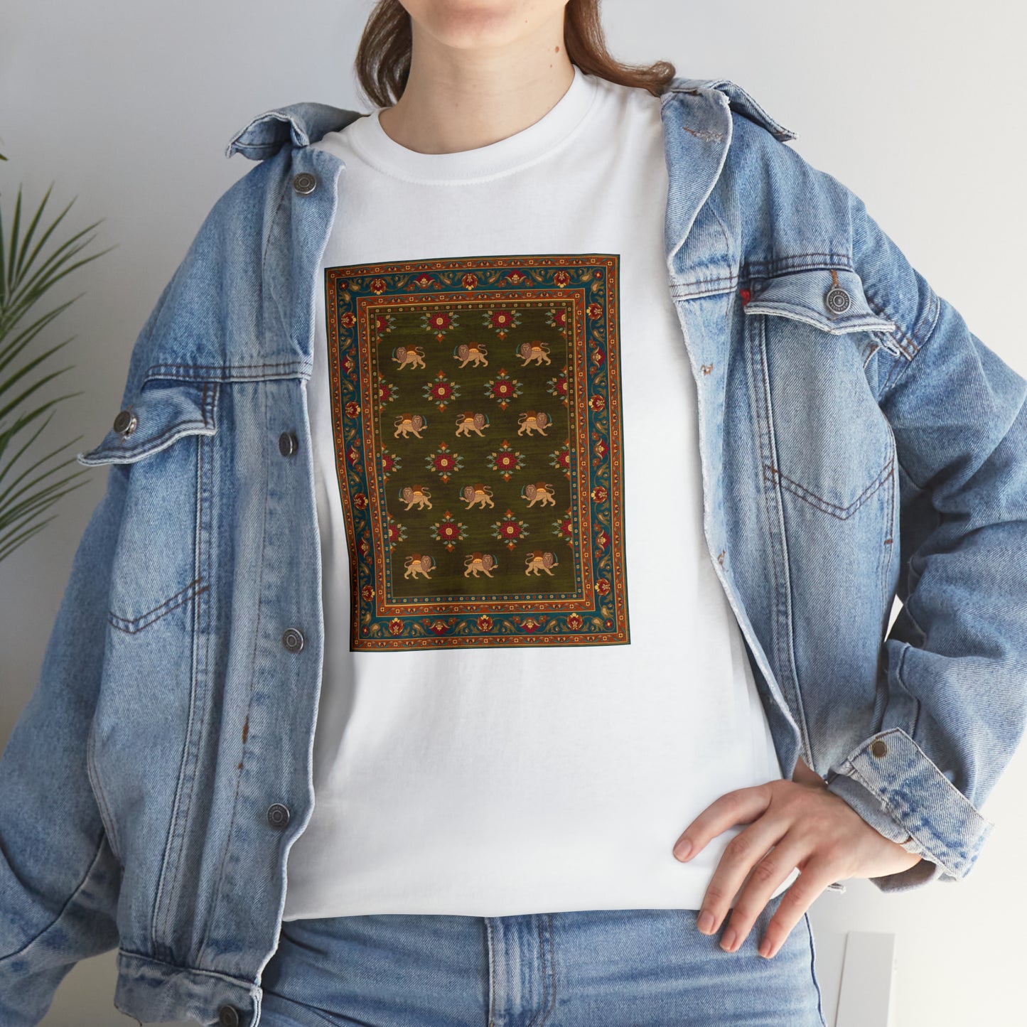 Unisex-T-Shirt aus schwerer Baumwolle – Der Löwe und die Sonne II