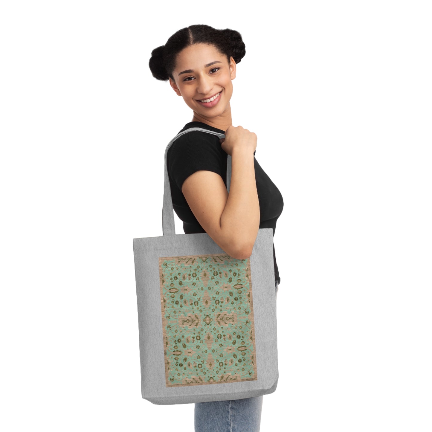 Woven Tote Bag - Silver Fountain