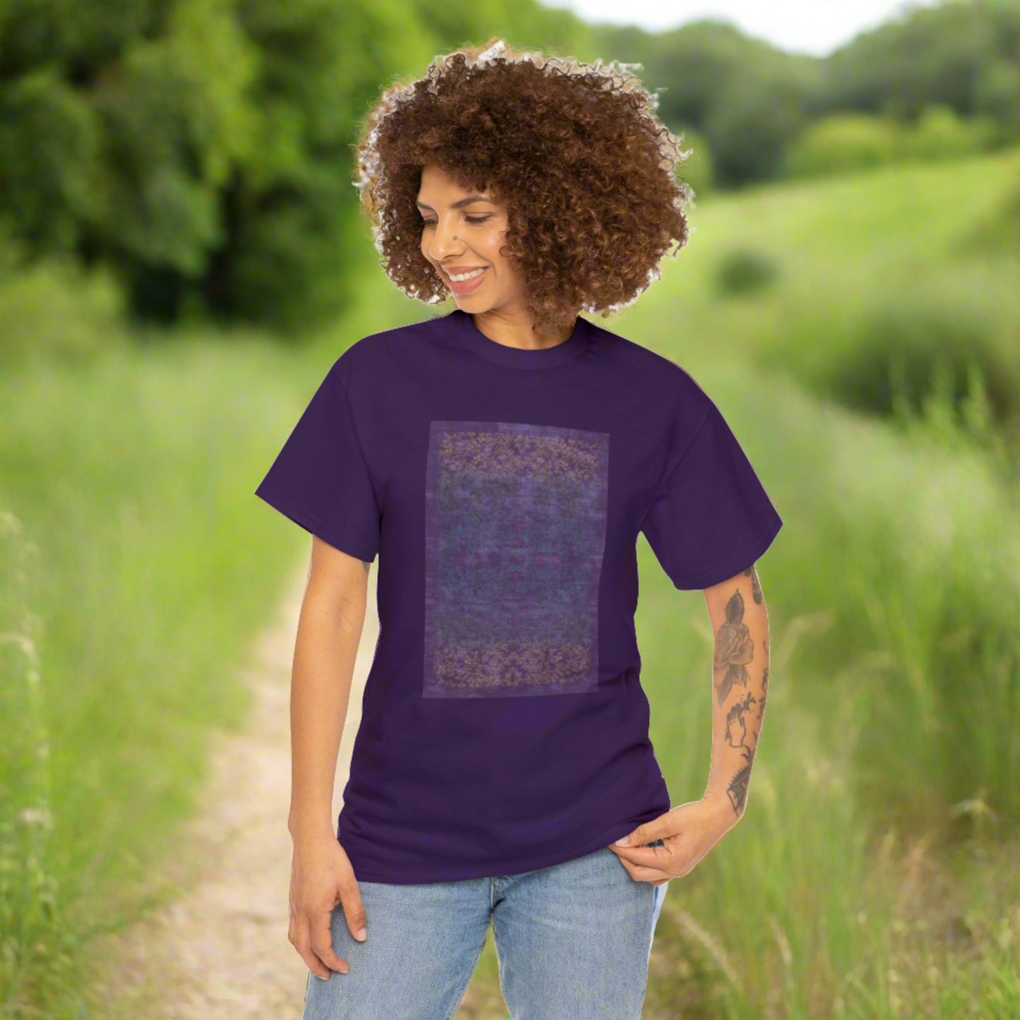 Unisex Heavy Cotton Tee - Rays of light on paddy fields (Spring)