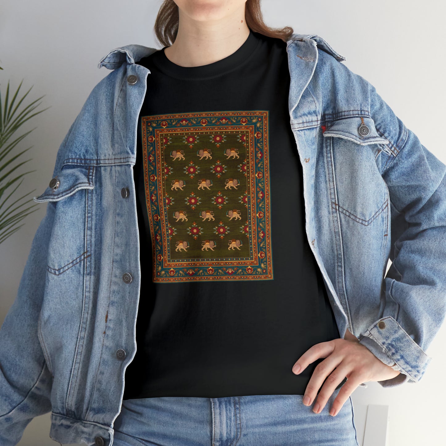 Unisex-T-Shirt aus schwerer Baumwolle – Der Löwe und die Sonne II