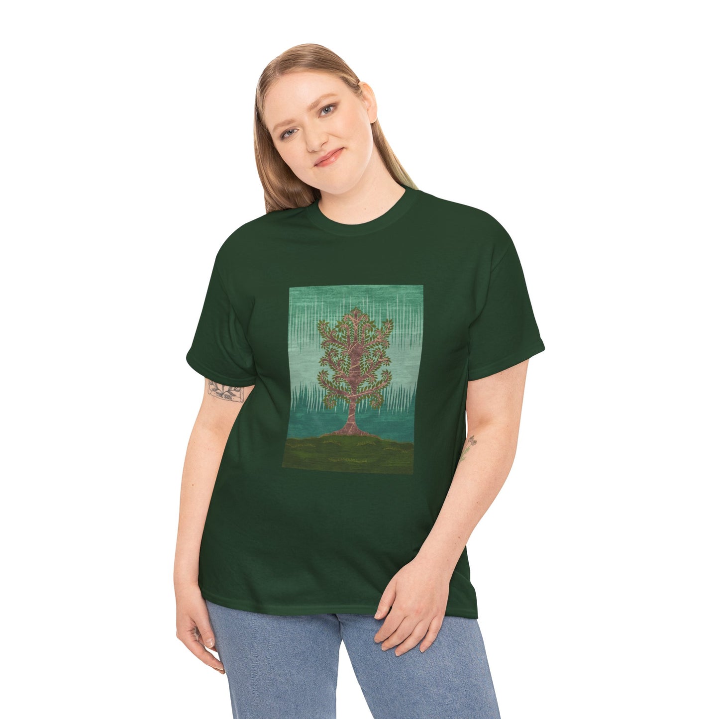 Unisex-T-Shirt aus schwerer Baumwolle – Eschenbaum (Sommer Version)