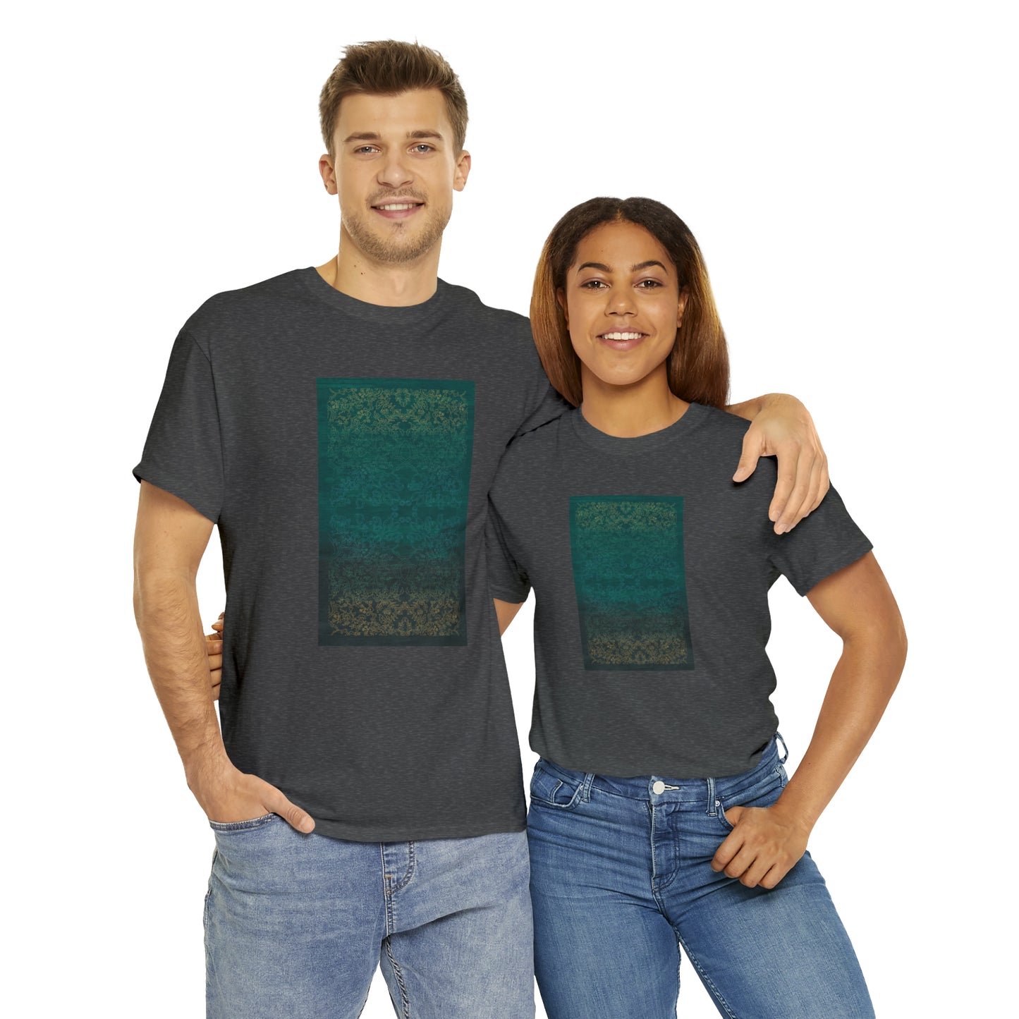 Unisex-T-Shirt aus schwerer Baumwolle – Lichtstrahlen auf Reisfeldern (Sommer)