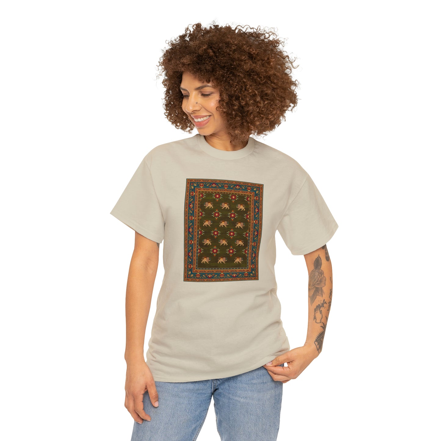 Unisex-T-Shirt aus schwerer Baumwolle – Der Löwe und die Sonne II