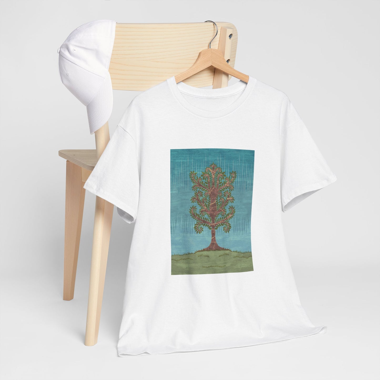 Unisex-T-Shirt aus schwerer Baumwolle – Eschenbaum (Winter Version)