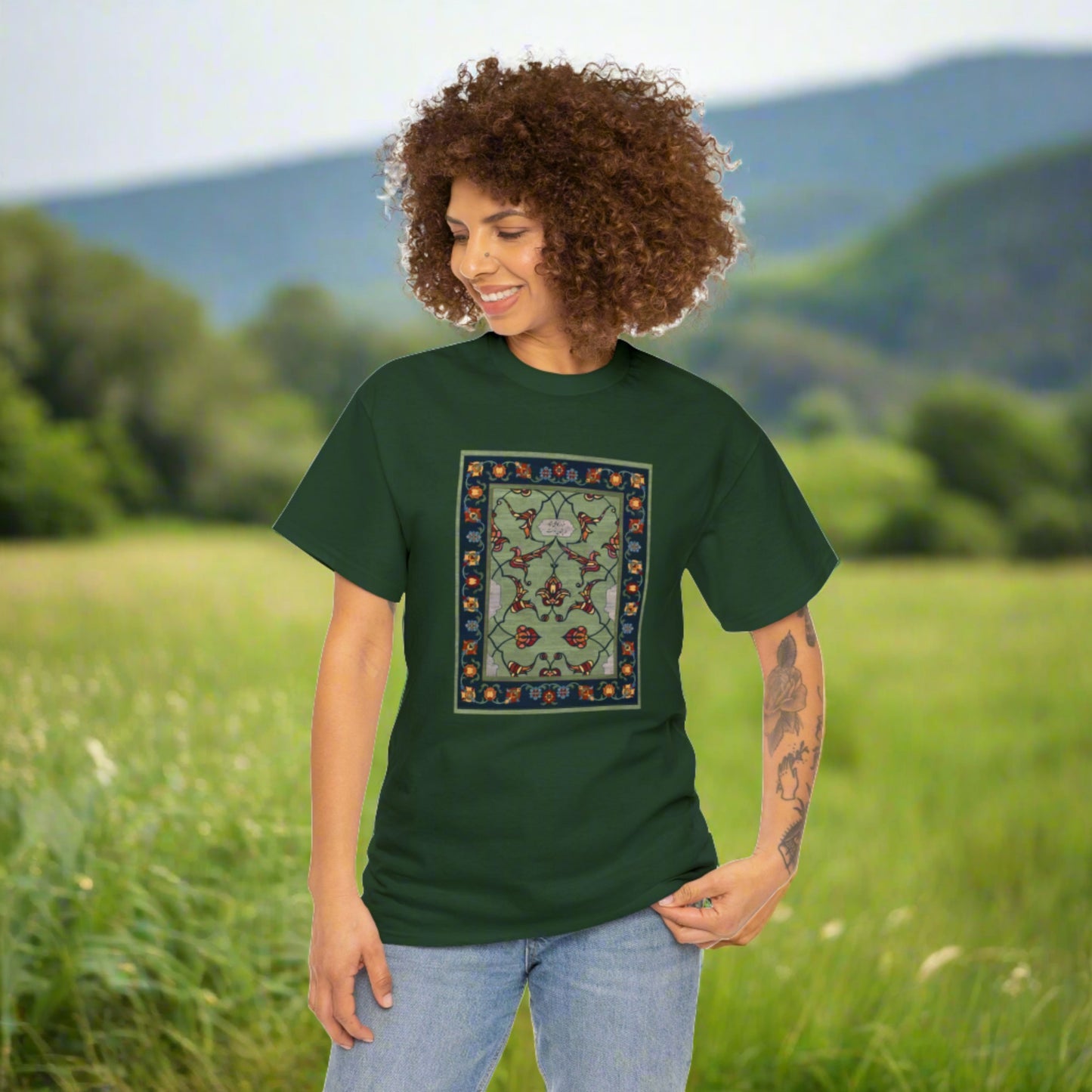 Unisex Heavy Cotton Tee - Nightfall Green