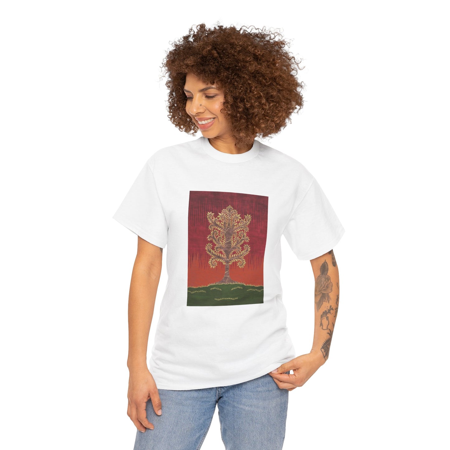 Unisex Heavy Cotton Tee - Ashen Tree (Autumn version)