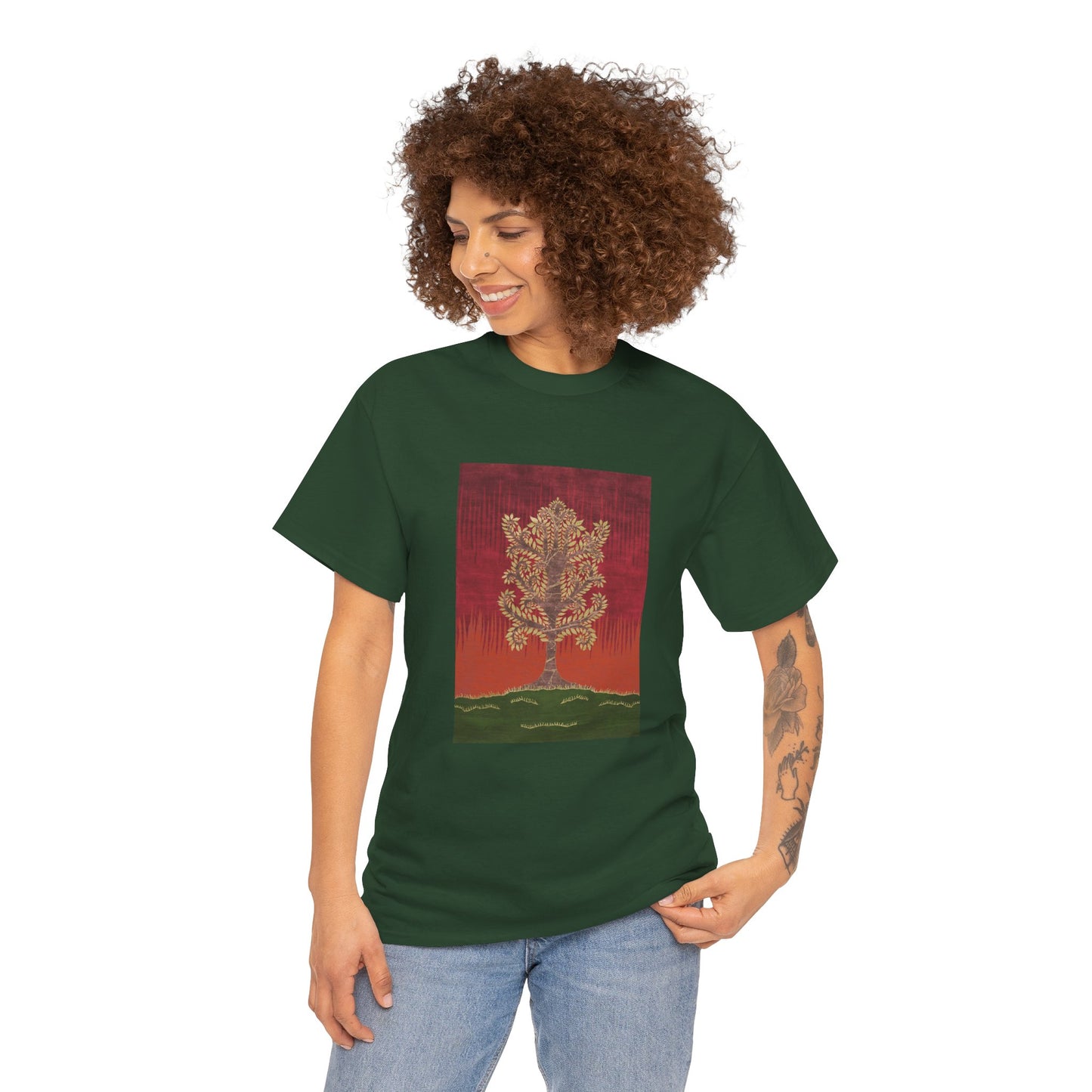 Unisex Heavy Cotton Tee - Ashen Tree (Autumn version)