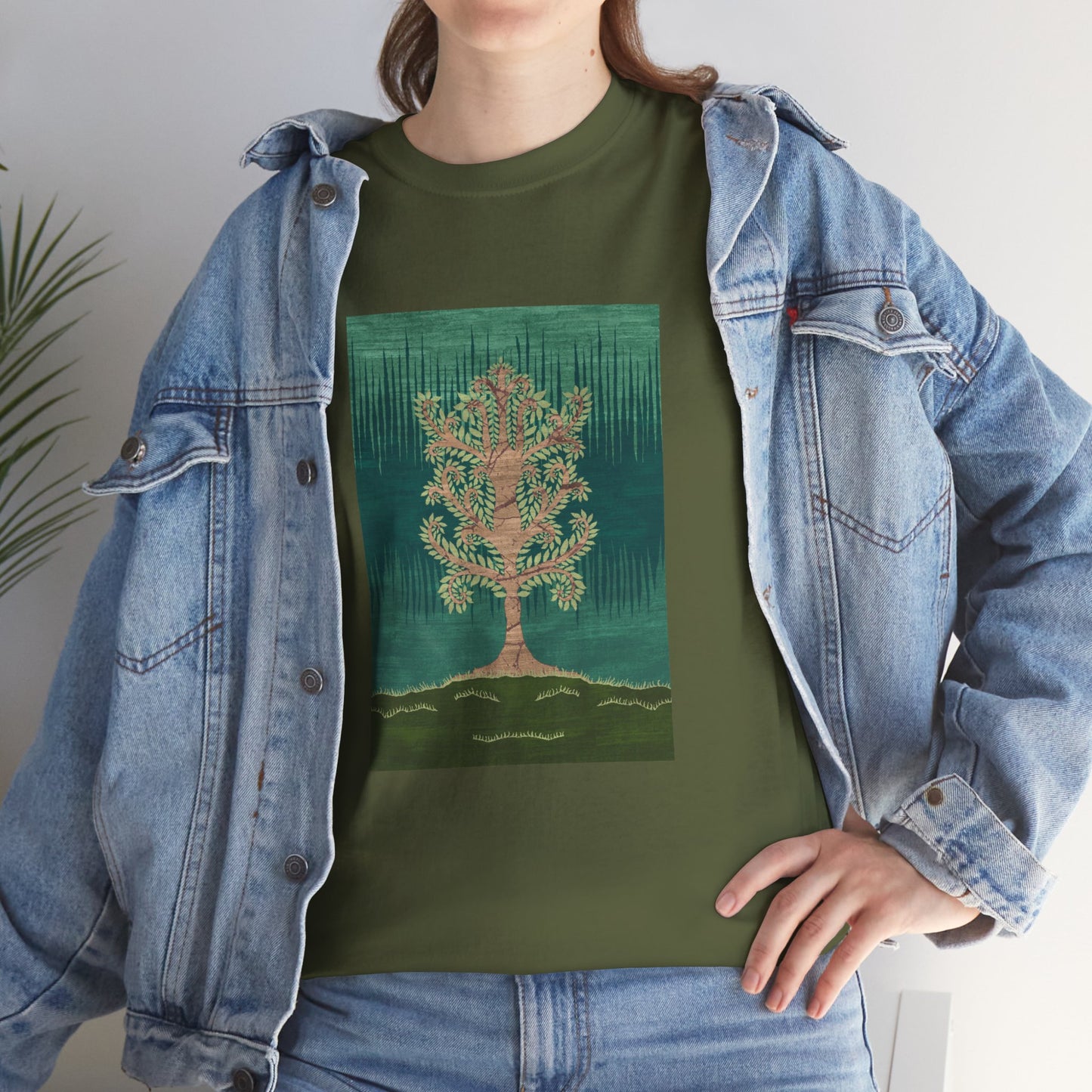 Unisex Heavy Cotton Tee - Ashen Tree (Spring version)