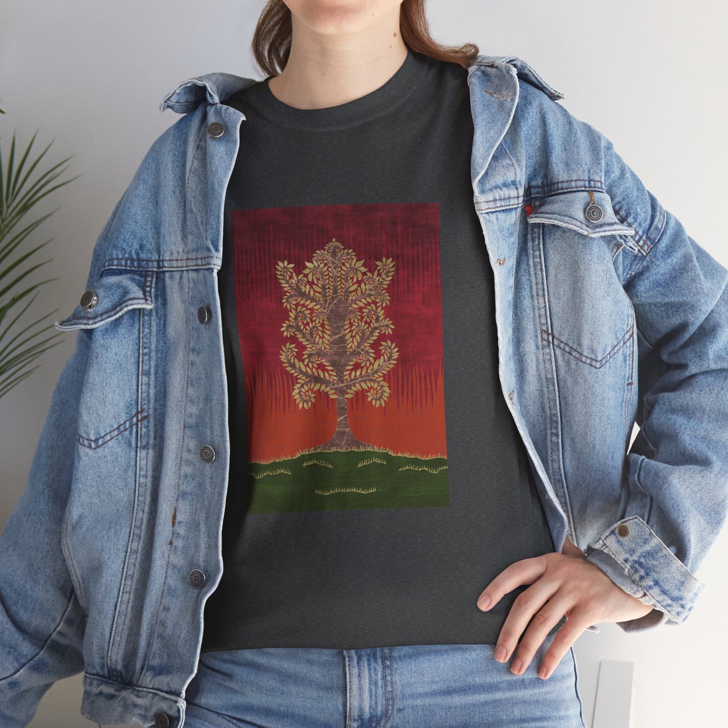 Unisex Heavy Cotton Tee - Ashen Tree (Autumn version)