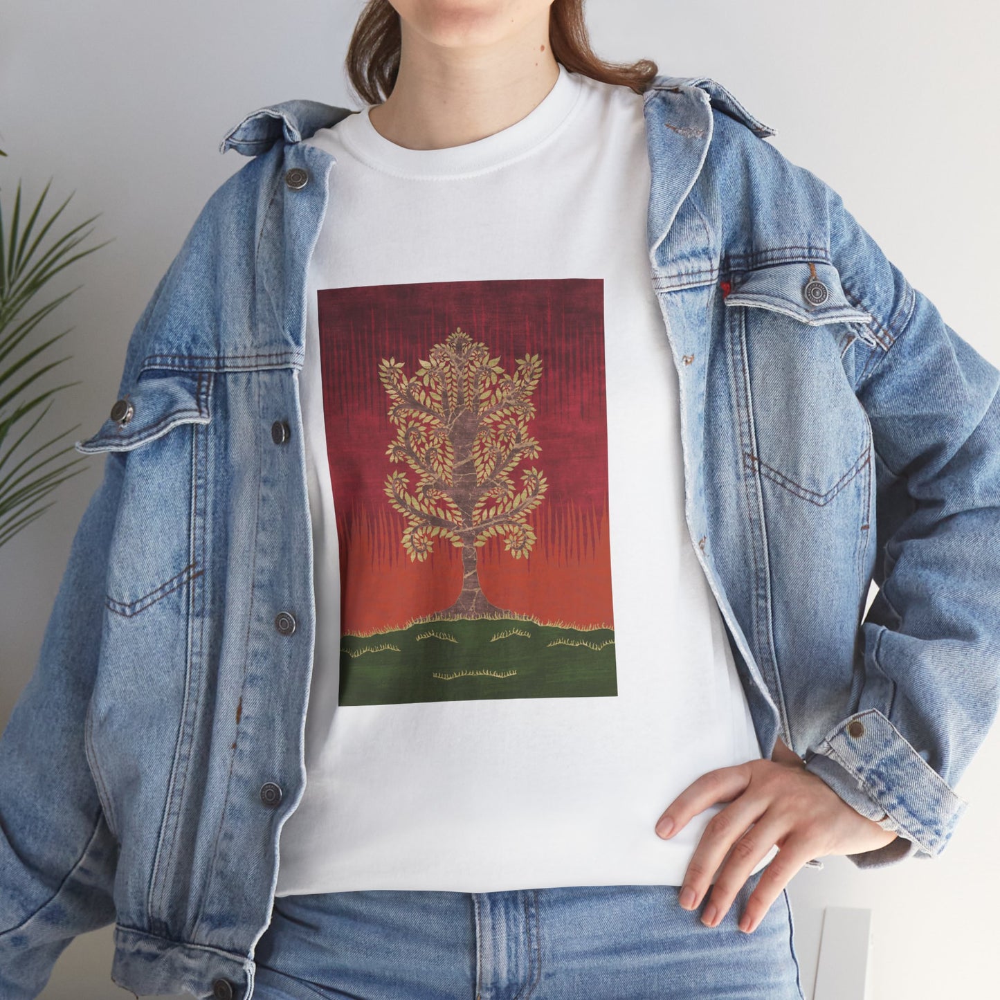 Unisex-T-Shirt aus schwerer Baumwolle – Eschenbaum (Herbst Version)