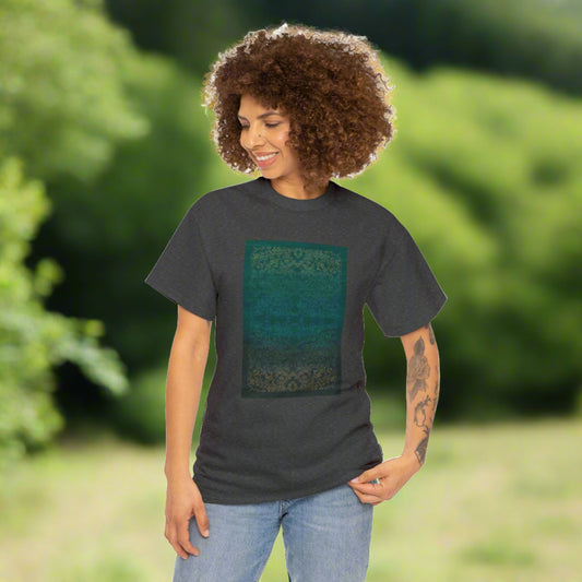 Unisex-T-Shirt aus schwerer Baumwolle – Lichtstrahlen auf Reisfeldern (Sommer)