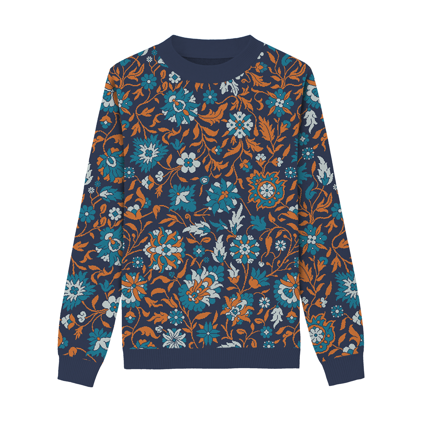 Unisex Knitted Sweater - Dream of Paradise (Autumn Flower) - Crewneck Classic Fit