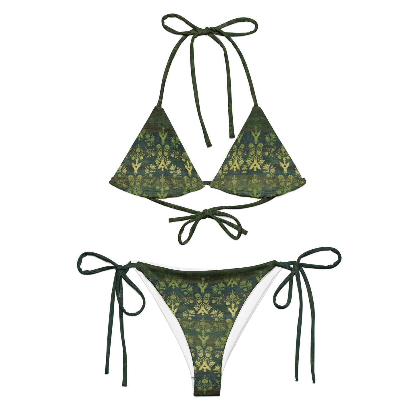 Recycled String Bikini - Sparrow's garden (green version)