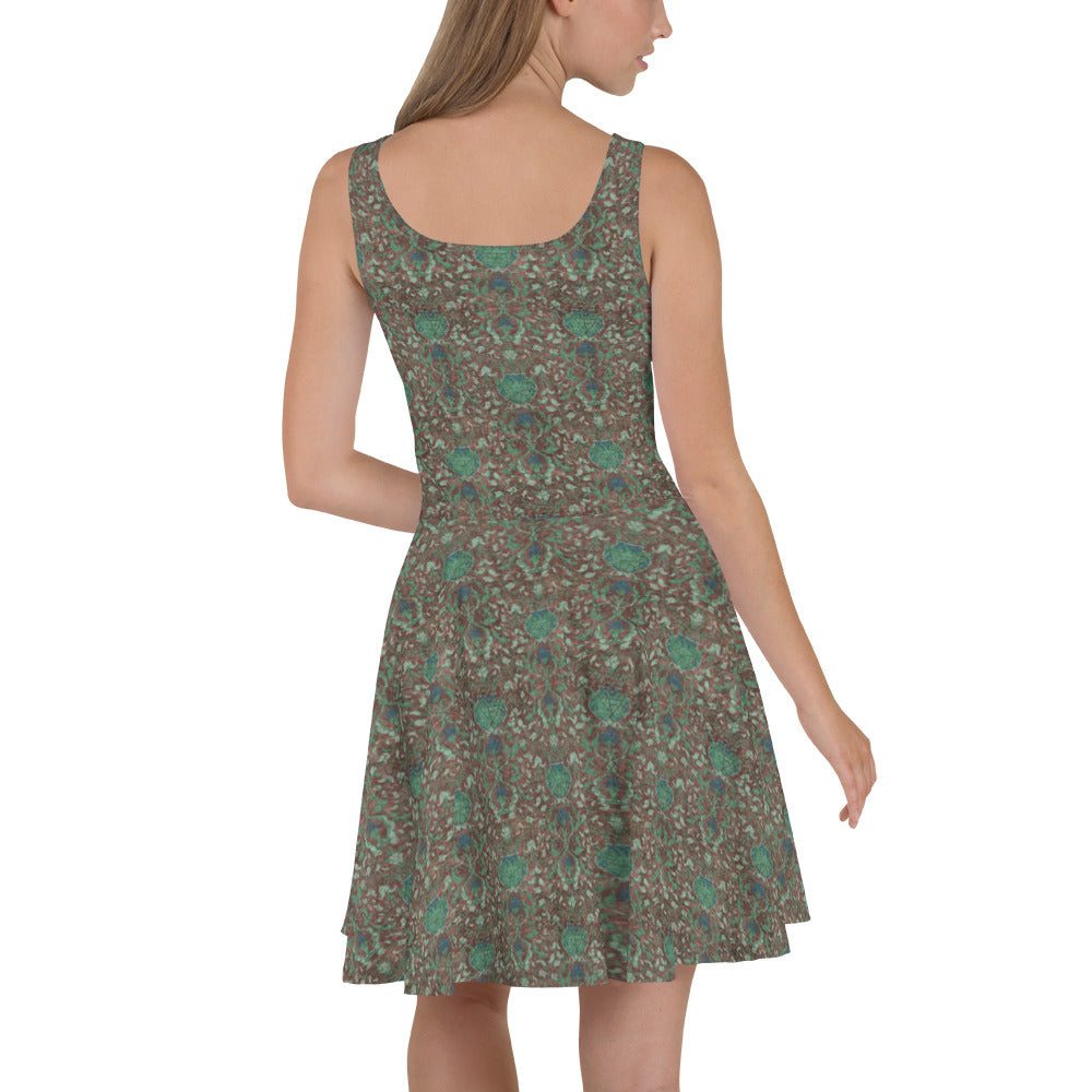 Skater- / A-Line-Kleid – Reinkarnation (Khaki-Blau)