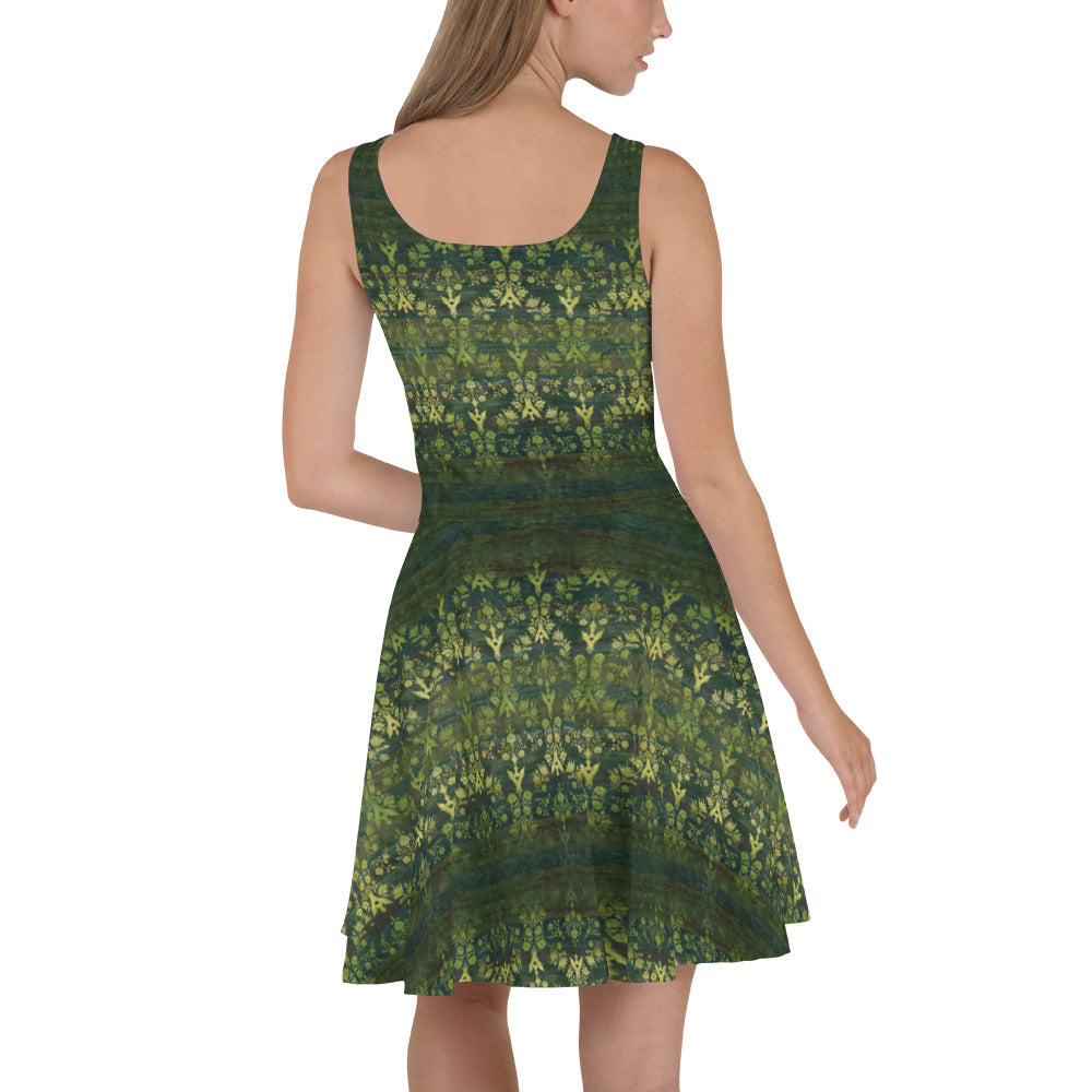 Skater / A-Line Dress - Sparrow's garden (green version)