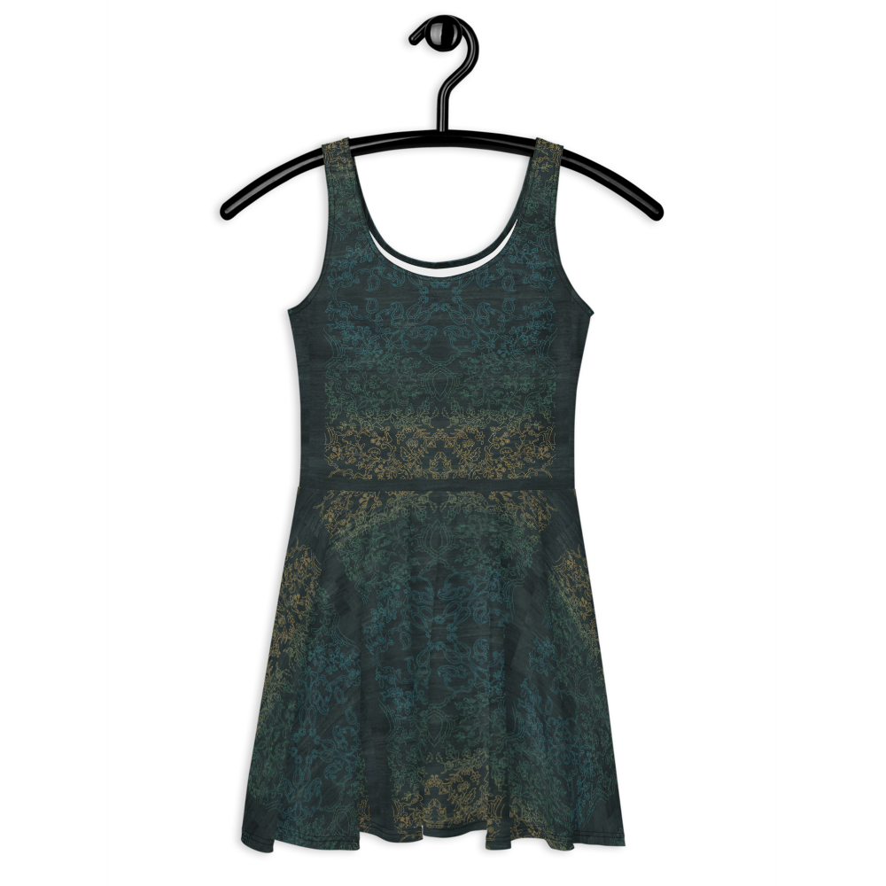 Skater / A-Line Dress - Rays of light on paddy fields (Night Blue)