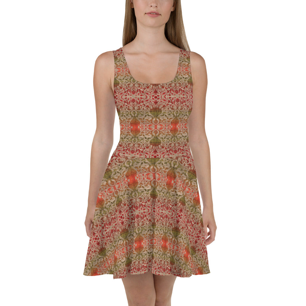 Skater / A-Line Dress - Reincarnation (Khaki Ruby)