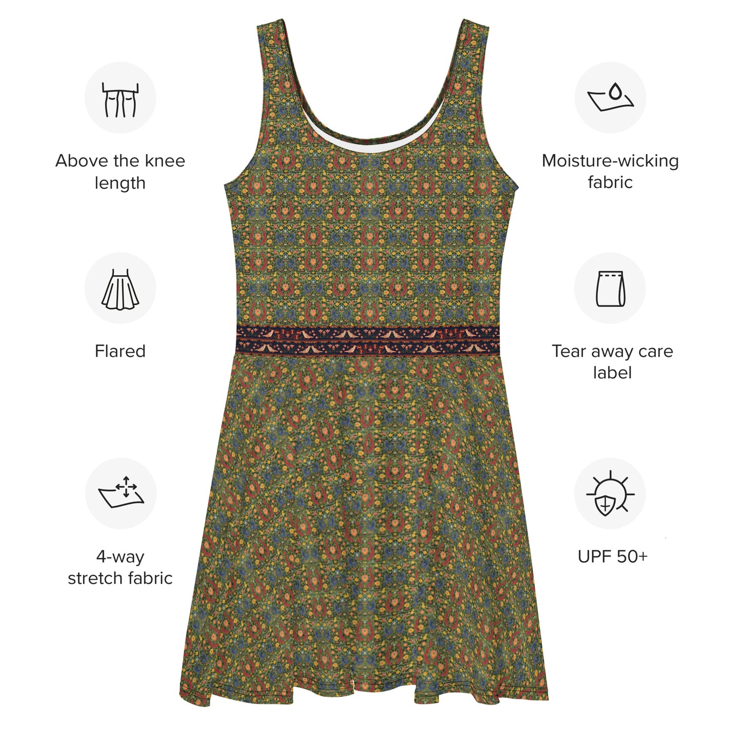 Skater / A-Line Dress - The Golden Fish and the Birds I