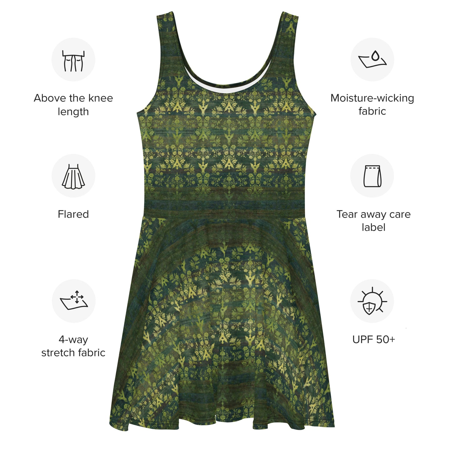 Skater / A-Line Dress - Sparrow's garden (green version)