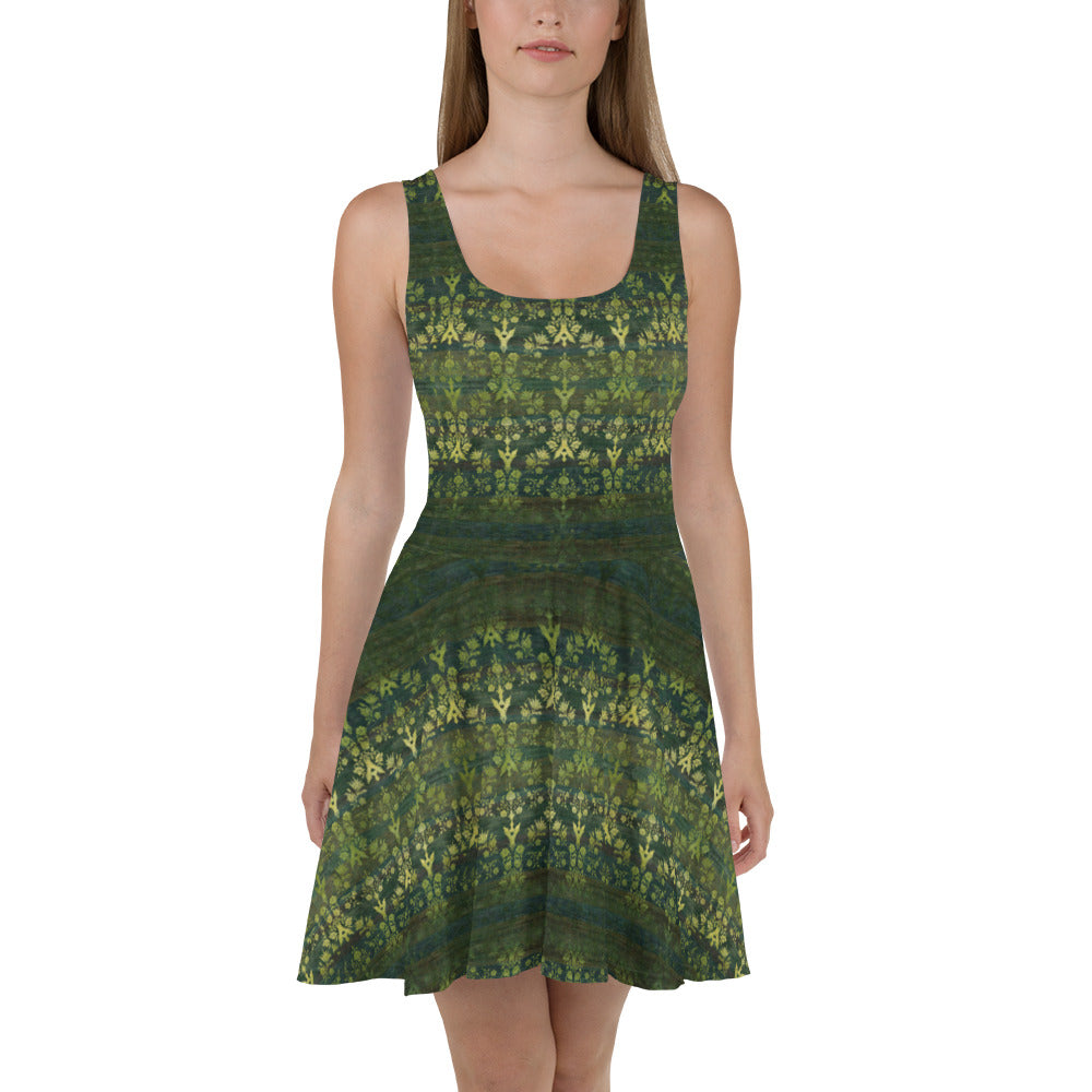 Skater / A-Line Dress - Sparrow's garden (green version)