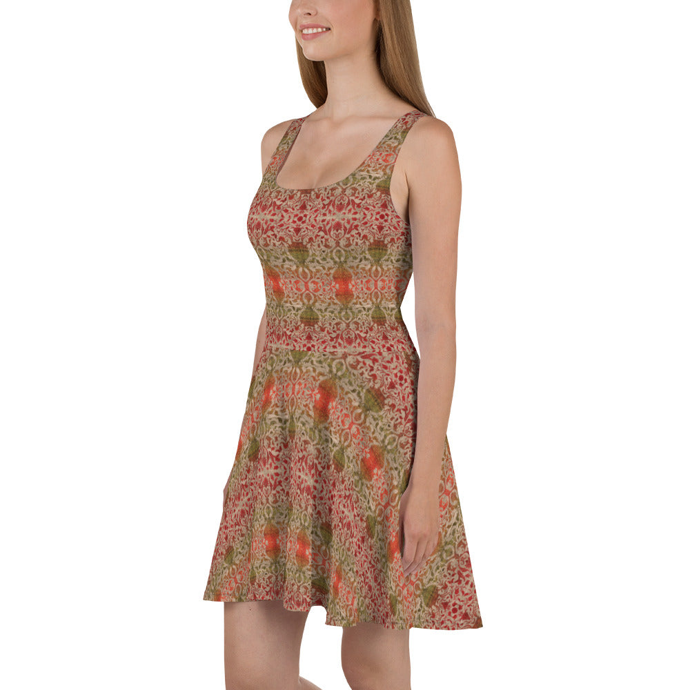 Skater / A-Line Dress - Reincarnation (Khaki Ruby)