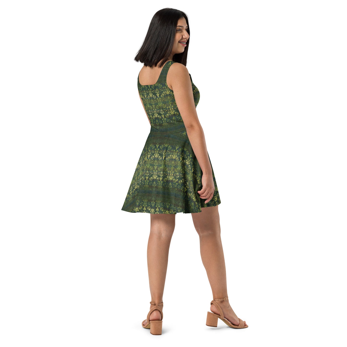 Skater / A-Line Dress - Sparrow's garden (green version)