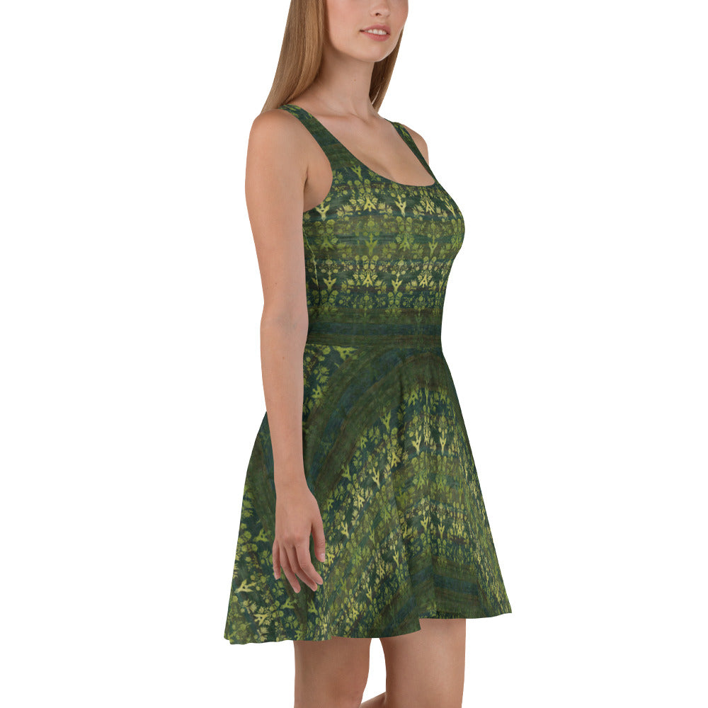 Skater / A-Line Dress - Sparrow's garden (green version)