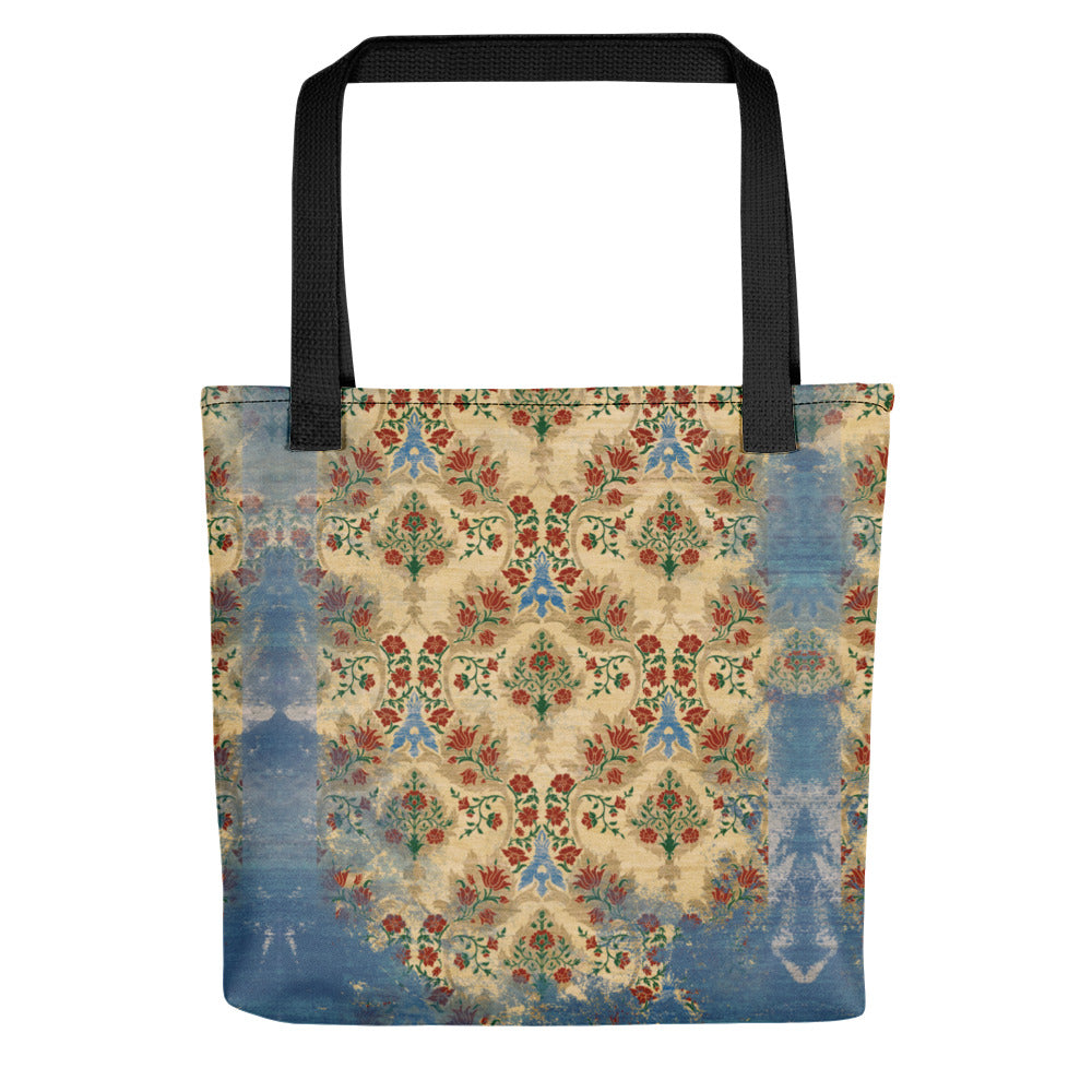 All Over Print tote bag - Sparrow's garden (blue version)