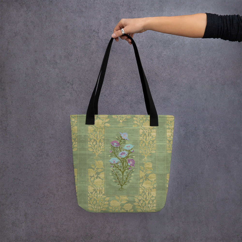 All Over Print tote bag - Rose garden (mint)