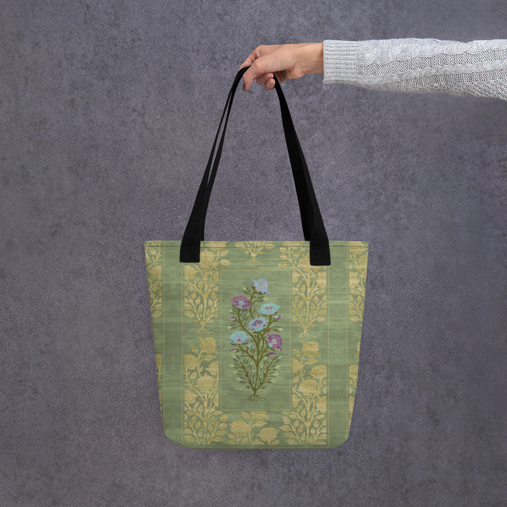 All Over Print tote bag - Rose garden (mint)