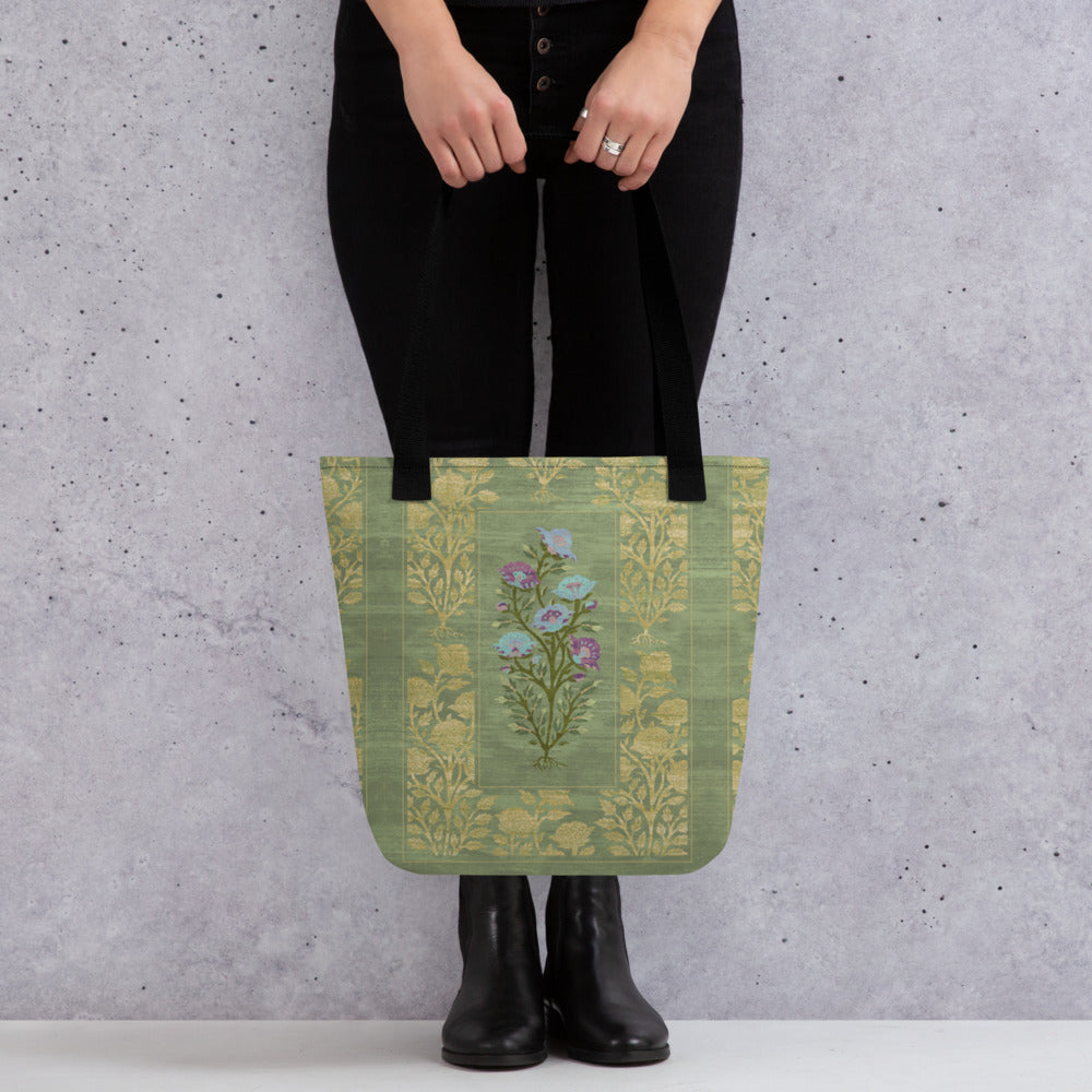 All Over Print tote bag - Rose garden (mint)