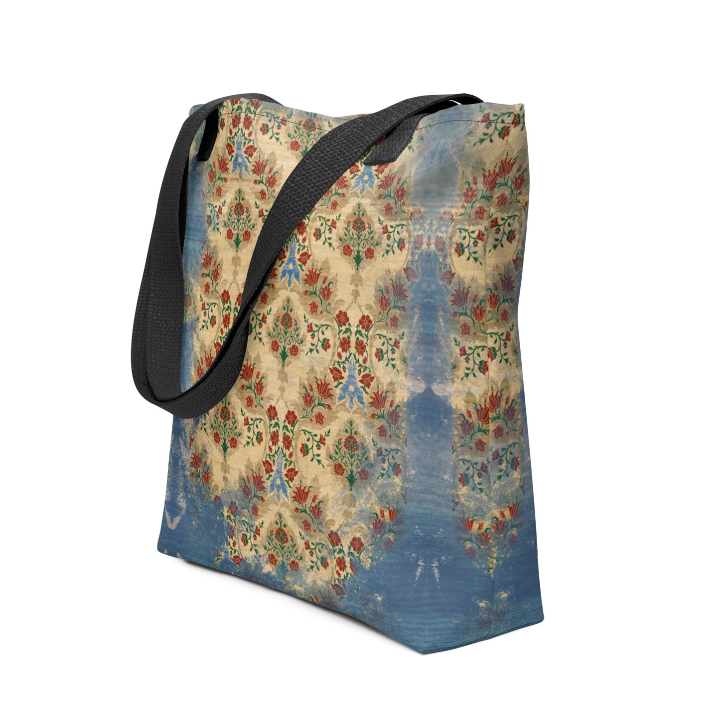 All Over Print tote bag - Sparrow's garden (blue version)