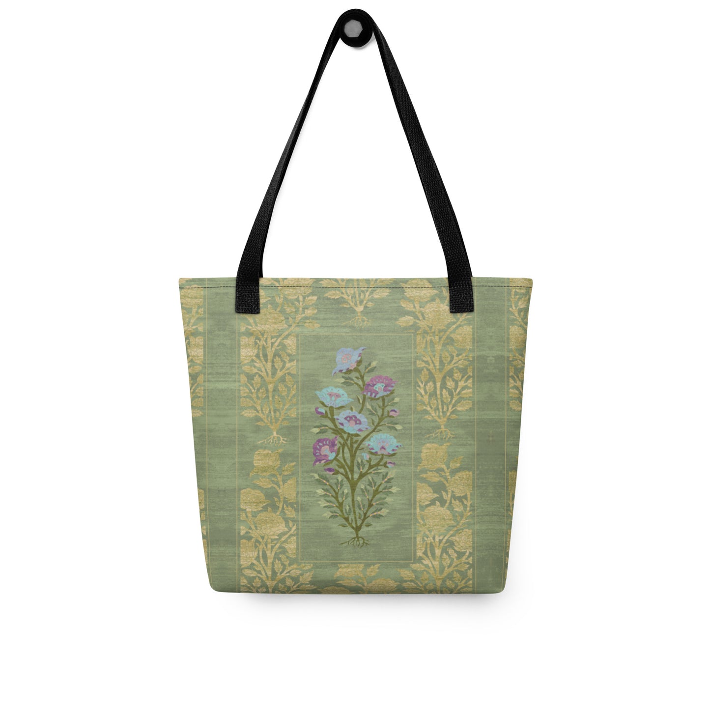 All Over Print tote bag - Rose garden (mint)