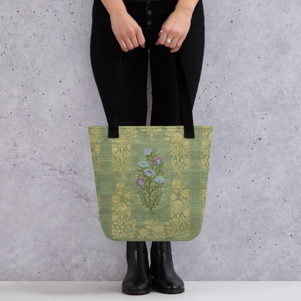 All Over Print tote bag - Rose garden (mint)