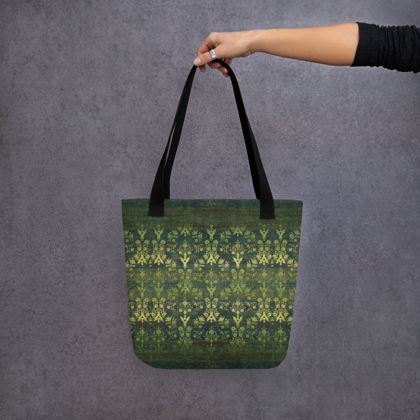 All Over Print tote bag - Sparrow's garden (green version)