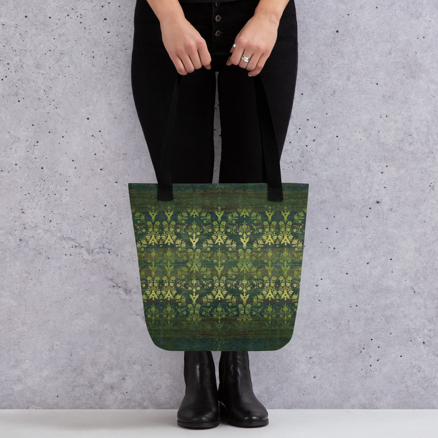 All Over Print tote bag - Sparrow's garden (green version)