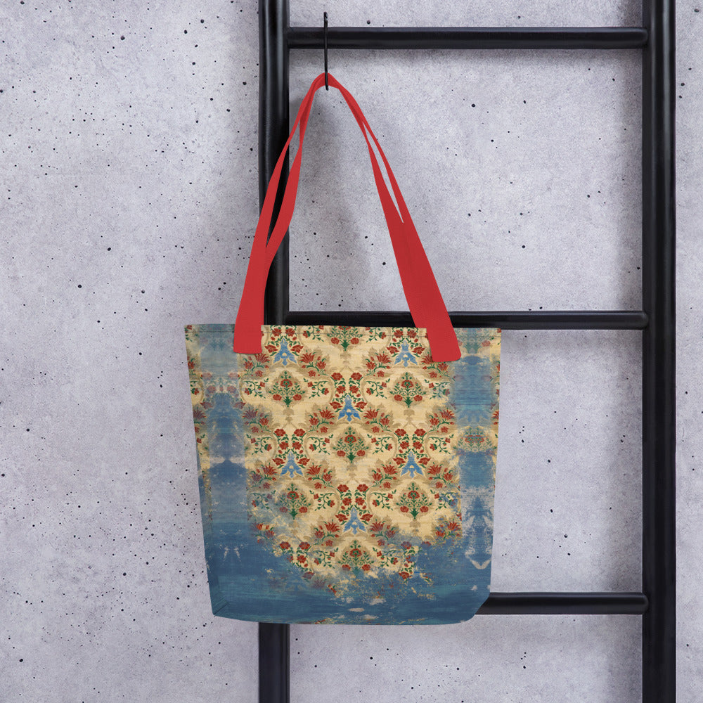 All Over Print tote bag - Sparrow's garden (blue version)