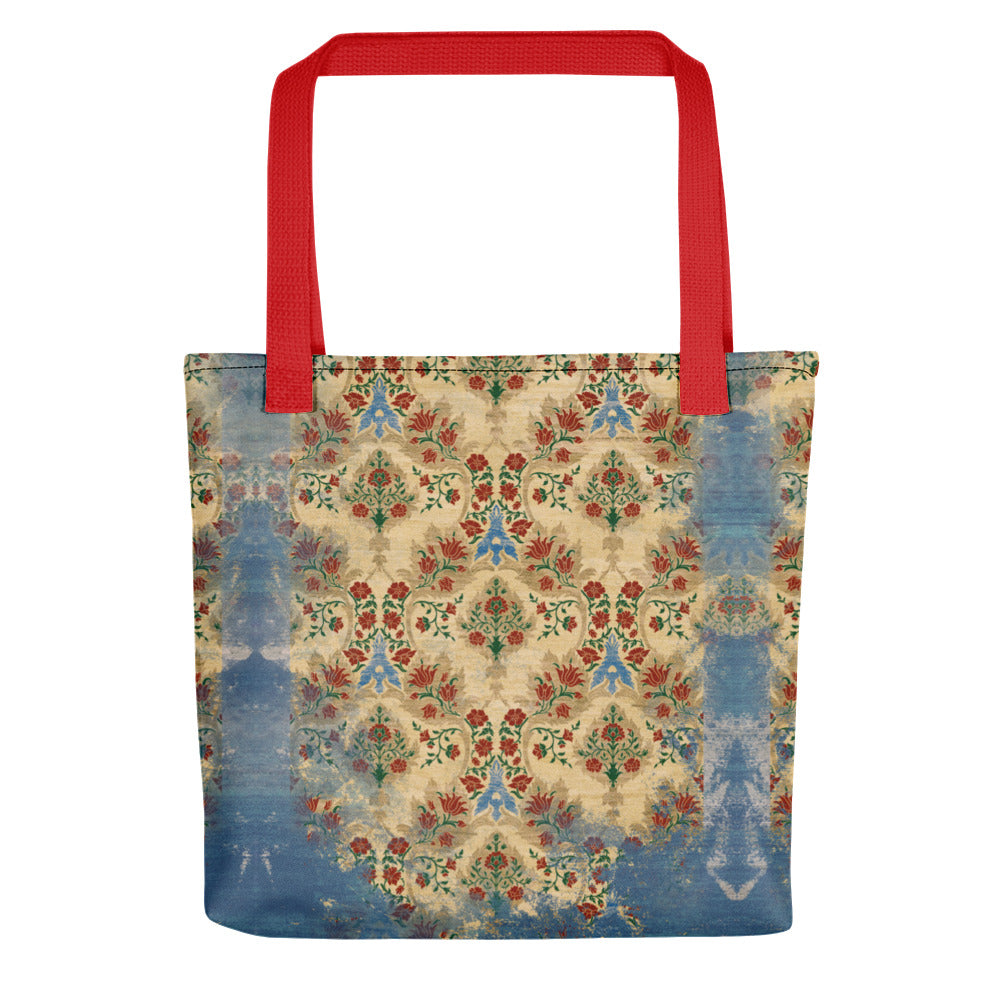 All Over Print tote bag - Sparrow's garden (blue version)