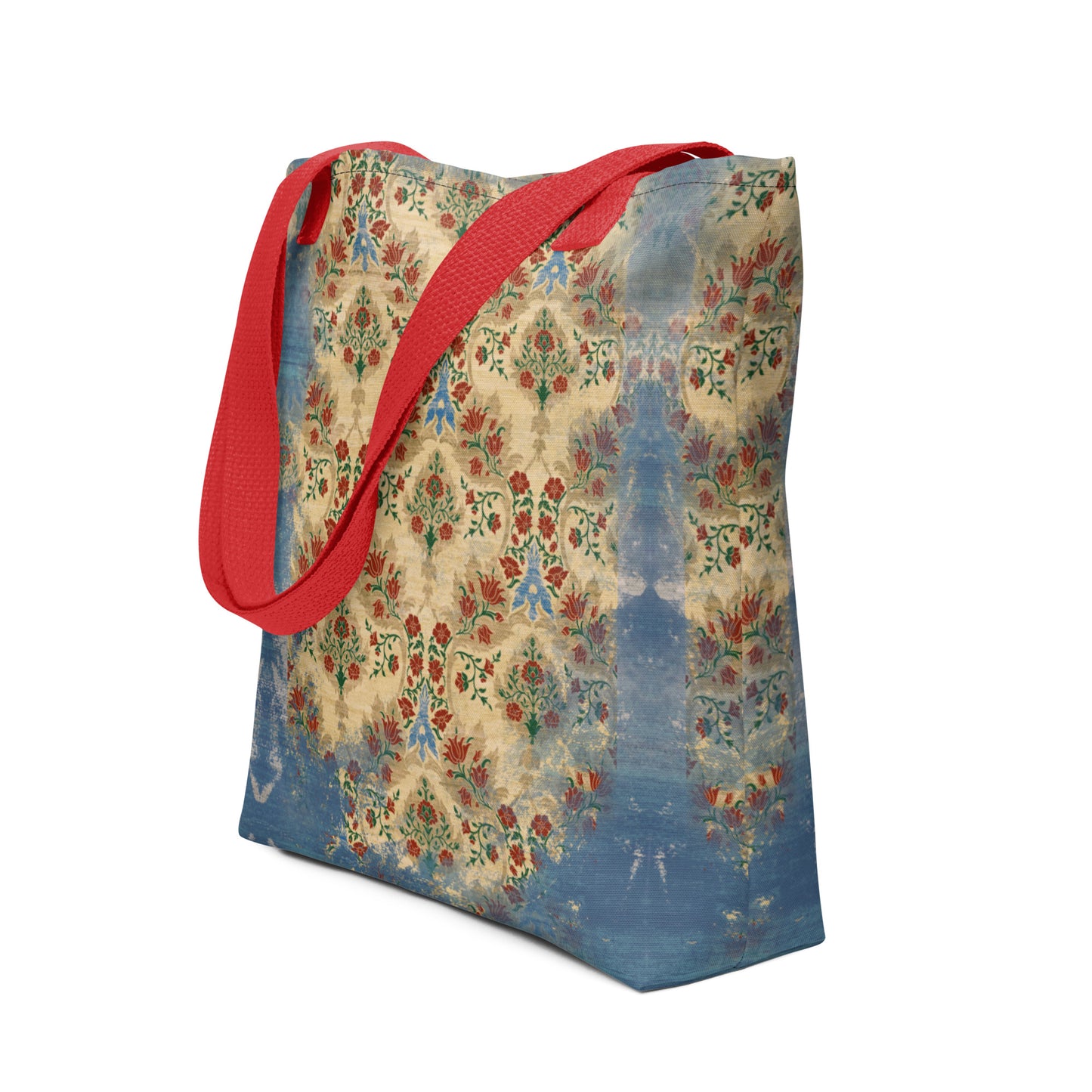 All Over Print tote bag - Sparrow's garden (blue version)