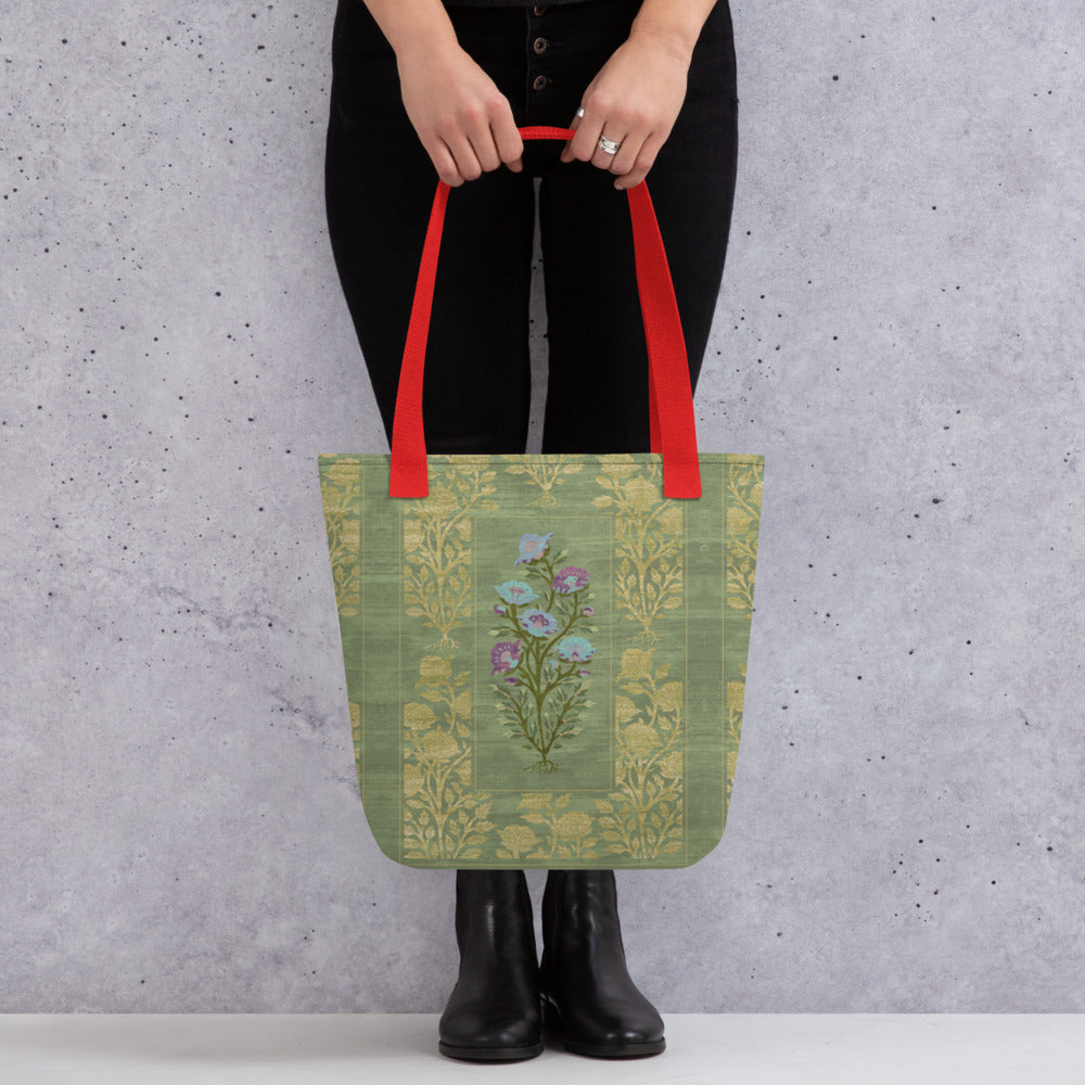 All Over Print tote bag - Rose garden (mint)