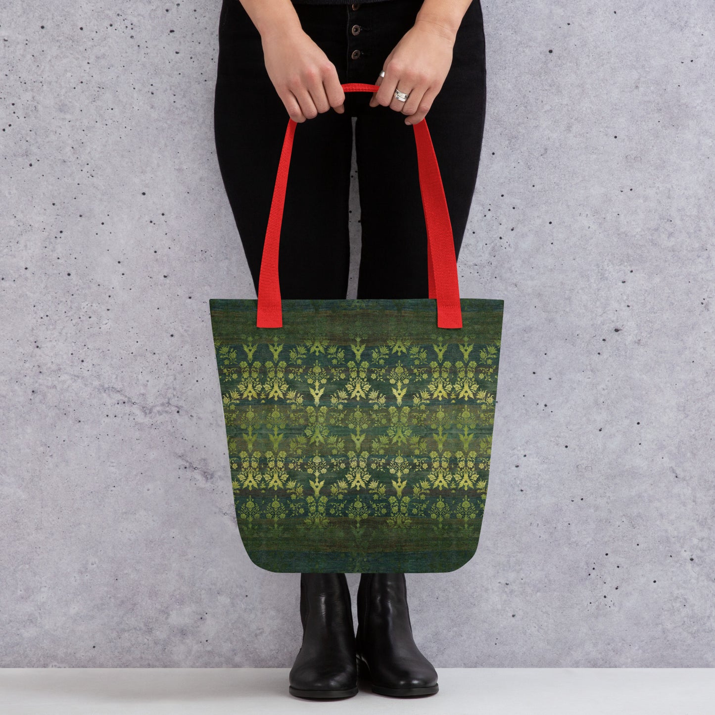 All Over Print tote bag - Sparrow's garden (green version)