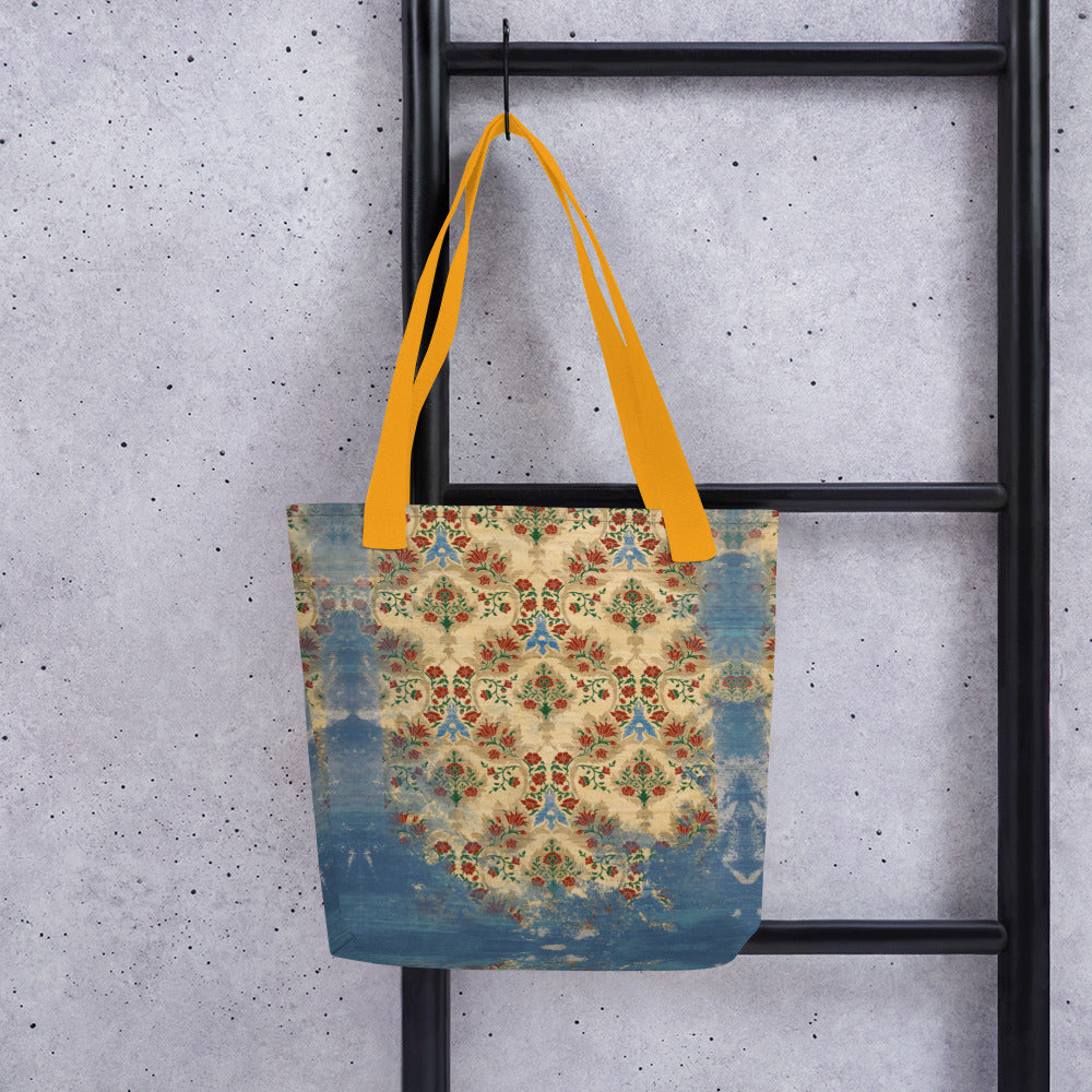 All Over Print tote bag - Sparrow's garden (blue version)