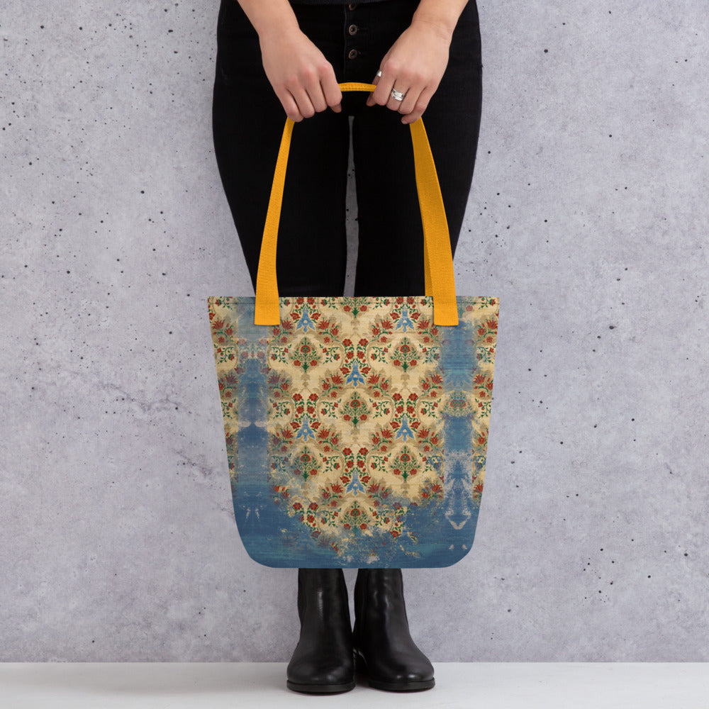 All Over Print tote bag - Sparrow's garden (blue version)