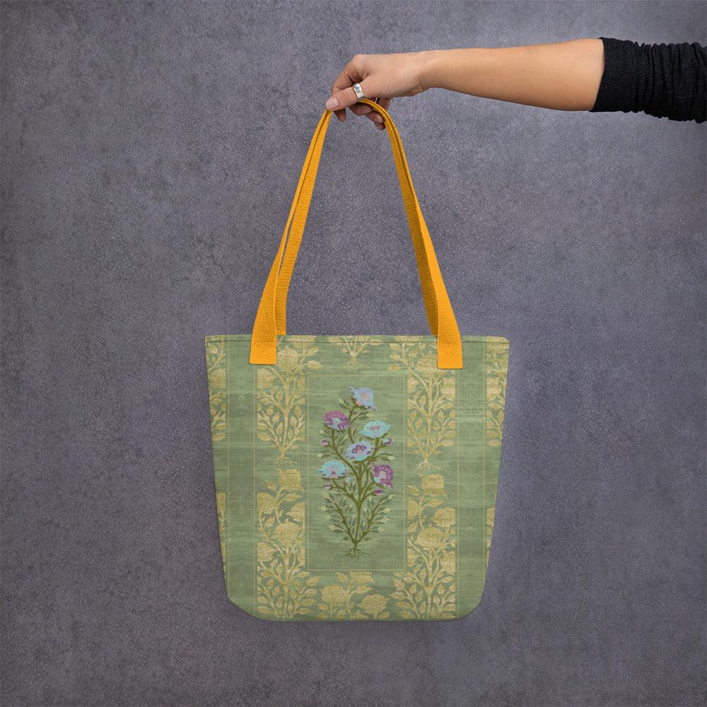 All Over Print tote bag - Rose garden (mint)